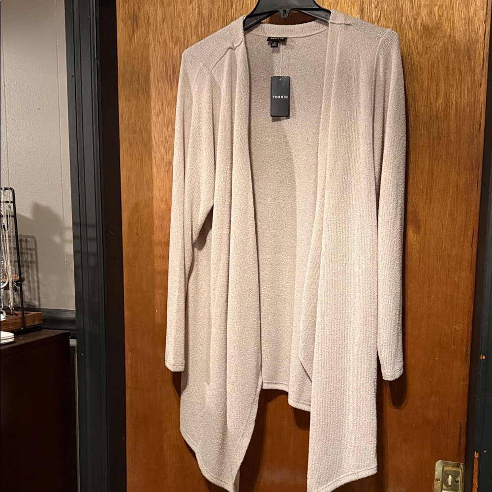 Torrid Soft Cream Open Cardigan